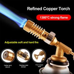 Portable Flame Gun Blowtorch Copper Flame Lighter Heating Welding For Outdoor Camping BBQ Spray Gun Gas Torch As picture 12cm*2.2cm