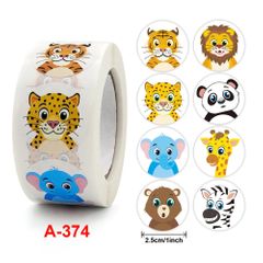 500pcs Cartoon Animal Children Sticker Label Thank You Stickers Cute Toy Game Tag DIY Gift Sealing Label Decoration Supplies As picture