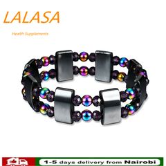 Weight Loss Bracelet Hematite Round Beads Stretch Bracelet For Unisex Men Women Anti-Fatigue Magnetic Therapy Earrings Bracelets As picture
