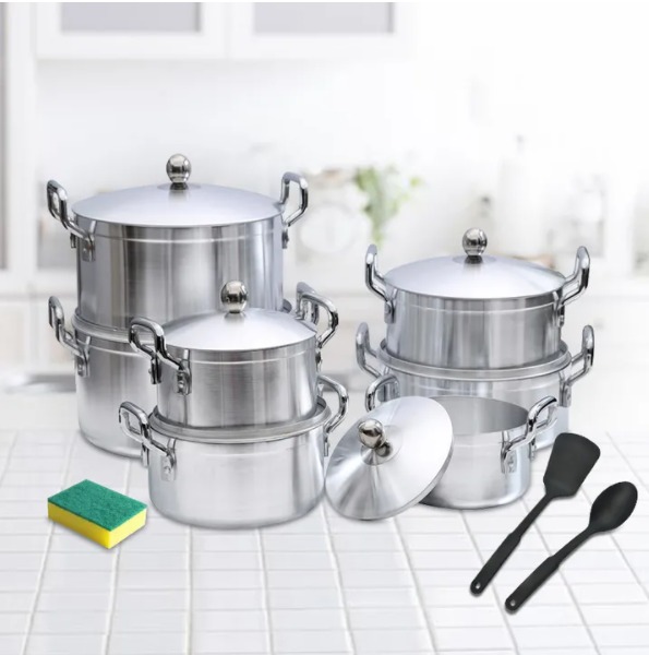 Black Friday Discounts for 17 Pieces Heavy Stainless Aluminium Cooking ...