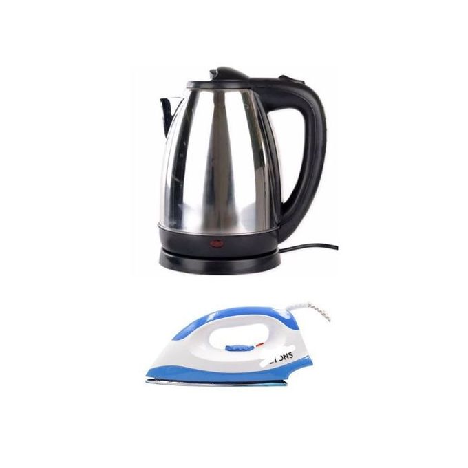 AILYONS Electric Stainless Steel Automatic Kettle Plus Free Dry Iron Box