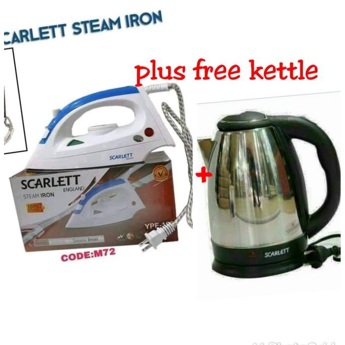 Scarlett Steam Iron Box With FREE 2L Automatic Electric Water Kettle