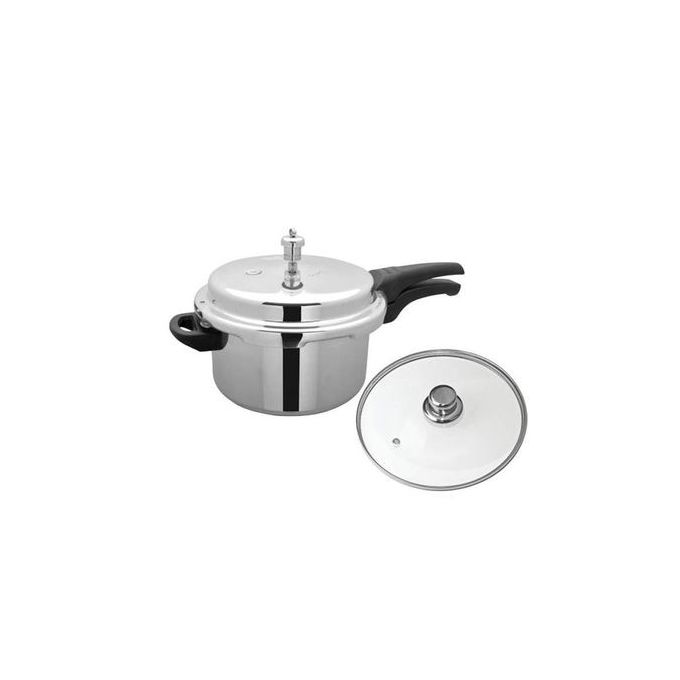 Aluminium Pressure Cooker With Glass Lid 5 LITRES