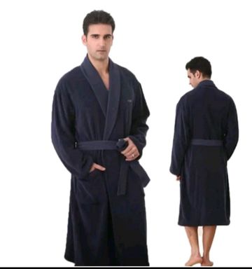 Mens/ Women's Fleece Bathrobe Long Shawl Collar bathing Robe, bathing ...