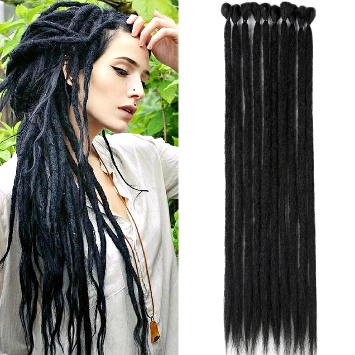 Handmade Dreadlocks Hair Extensions Reggae Hair Hip-Hop Style Faux Locs Crochet Hair Crochet Braids 10 Strands/70g/Pack