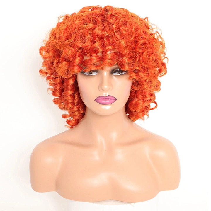 Ombre Brown Short Curly Bob Wig 14 Inch Afro Kinky Curly Hair Wigs for Women Synthetic Mixed Blonde Deep Curlys Red Wig Cosplays