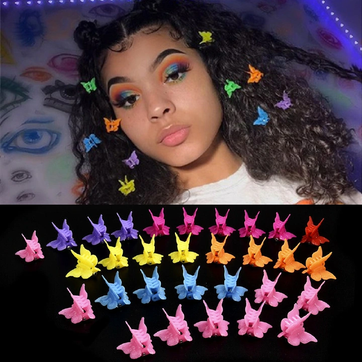 20/50/100pcs Butterfly Hair Clips Mixed Color Mini Hair Claws Barrettes Headwear Hair Accessories Styling Beauty Tool