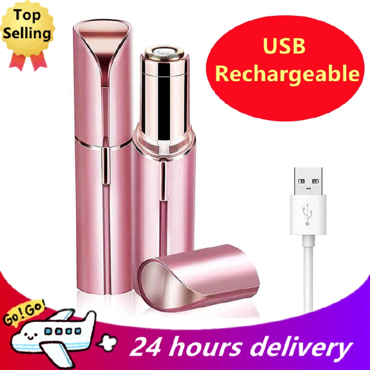 New USB Rechargeable Electric Hair Removal Lipstick Shape Female Facial Epilator Remover Painless Safety Full Body Hair Shaver