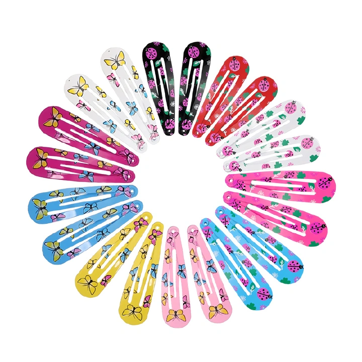 20PCS Candy Hairpins BB Hair Clips For Women Girls Hair Barrettes Pins Colorful Snap Waterdrop For Kids Styling Accessories