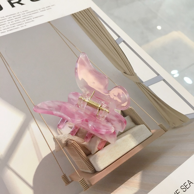 1PC Acetate Resin Hair Claw Sweet Fairy Butterfly Hairpin Clip Gradient Tie-Dye Colored Styling Tools Barrettes for Women Girls