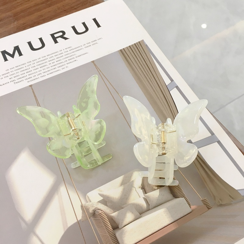 1PC Acetate Resin Hair Claw Sweet Fairy Butterfly Hairpin Clip Gradient Tie-Dye Colored Styling Tools Barrettes for Women Girls