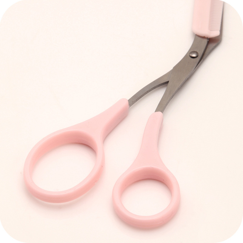 1Set New Eyebrow Trimmer Scissors with Comb Remover Makeup Tools Hair Removal Grooming Shaping Shaver Trimmer Eyelash Hair Clips
