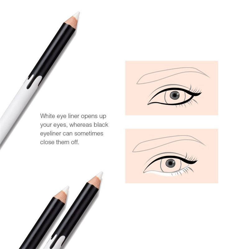 White Eyeliner Eye Shadow Makeup Smooth Easy Wear Eyes Brightener Waterproof White Eyes Liner Pencils Long Lasting Pigment