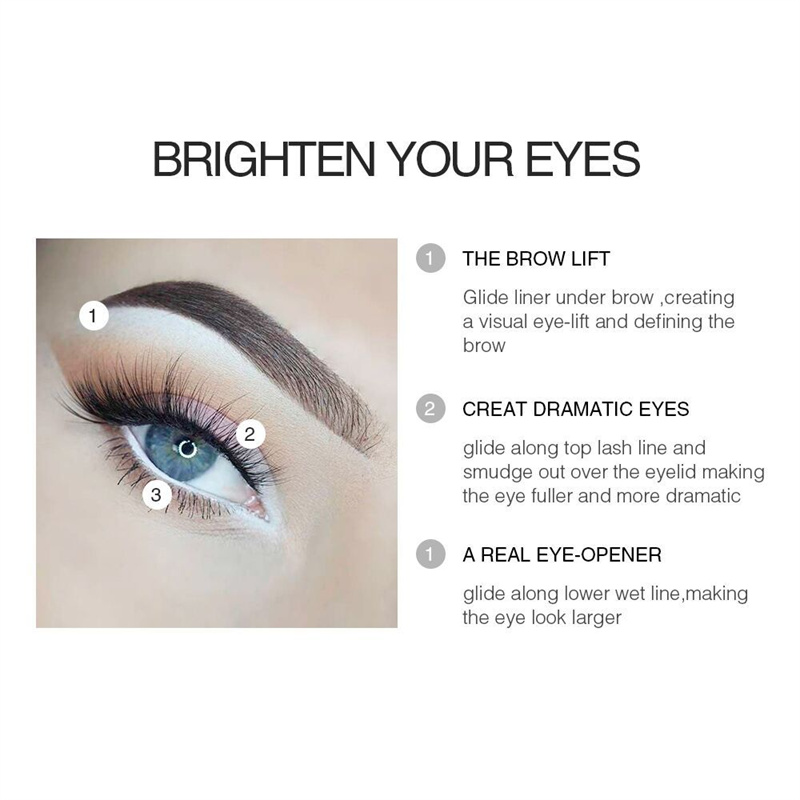 White Eyeliner Eye Shadow Makeup Smooth Easy Wear Eyes Brightener Waterproof White Eyes Liner Pencils Long Lasting Pigment