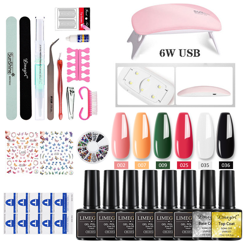 Manicure Set for Nail Extensions Gel Nail Polish Set Acrylic Kit Poly Nail Gel Set With UV LED Nail Lamp Gel Kits Nail Tools Set