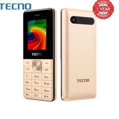 Tecno T301 Phone| Dual Sim - Gold Mobile phones with Memory Card Slot Up to 32 GB| FM Radio| Rear Camera| Black