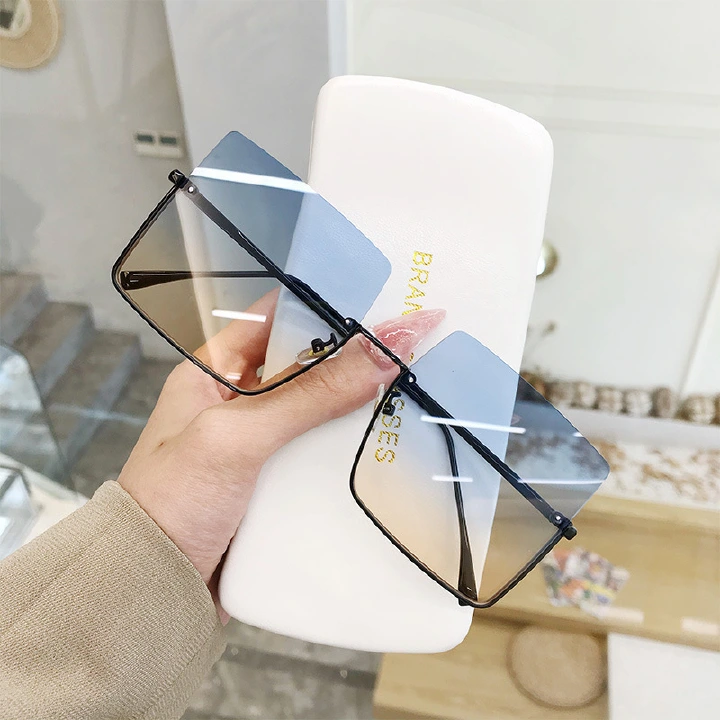 2022 Sunglasses Women Luxury Sun Glasses For Women Glasses Retro Brand Square Sunglasses Women Metal Half Frame Eyewear