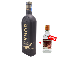 1 Litre Special Vodka Khor Khortysya Black and Gold 40% Alcohol By Volume Vodka Liquors Beer Wine and Spirits (Buy 1 Litre Special Khor Black and Gold Vodka Get  Free 500 ML Pervak As Picture 1L