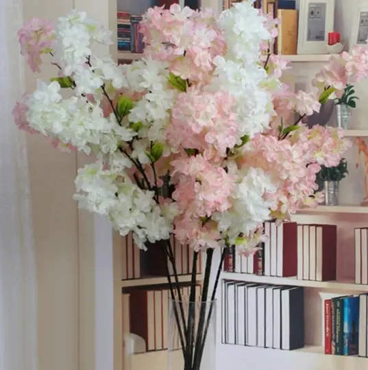 3 0r 4 STEMS HOME DECOR ARTIFICIAL CHERRY BLOSSOM STEMS (NO VASE) /HOME  DECOR /HOME & LIVING CHERRY BLOSSOM YELLOW/BLUE/PINK/WHITE/HOME DECOR/OUTDOOR/INDOOR/HOME DECOR