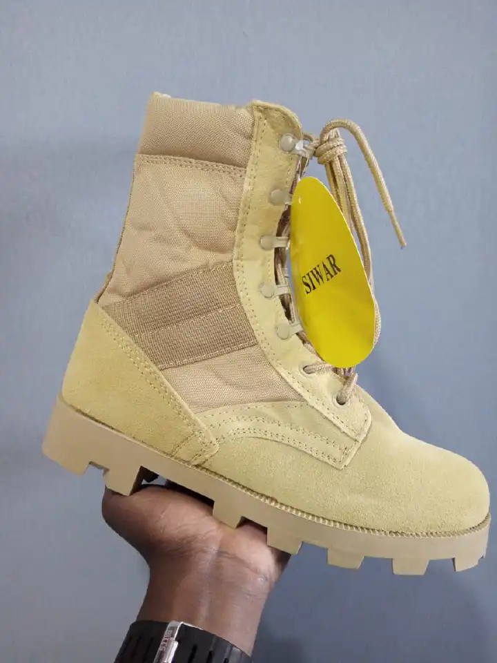 SIWAR BY Néo Artisanal High-top Military Desert Combat Leather Boot - Blown