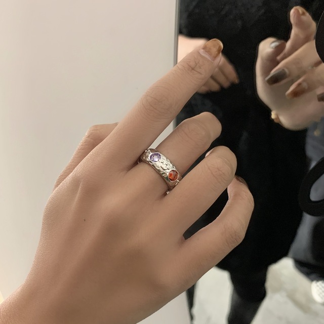 S925 Sterling Silver Rings for Women Retro Fashion Light Exquisite Crystal Adjustable Opening Jewelry Accessories Wholesale