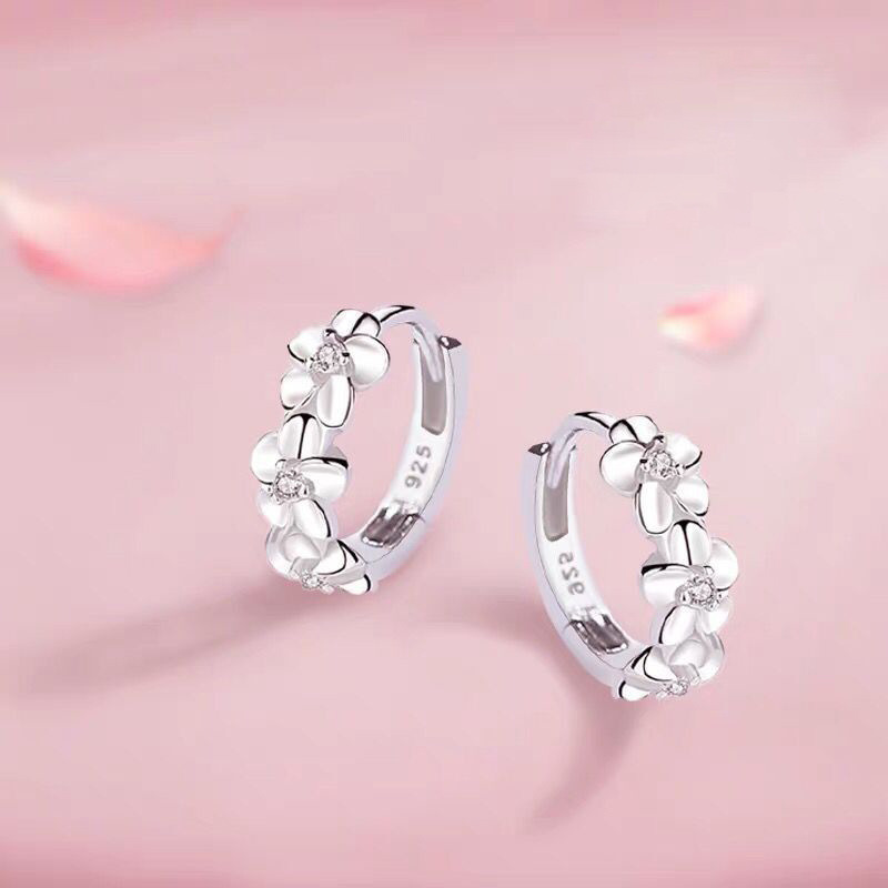New 925 Sterling Silver Earrings Jewelry Small Flower Round Earrings Female Charm Jewelry Gift aros plata 925 mujer