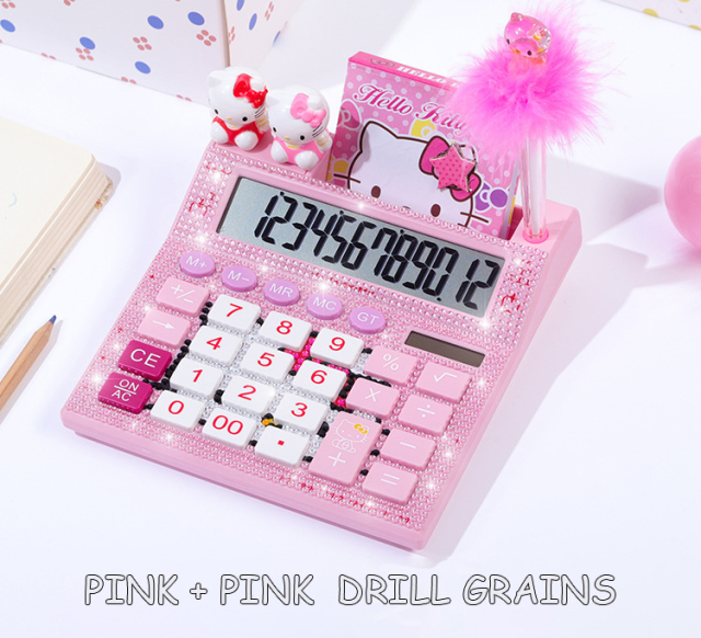 12 Digits Solar Cute Kitty Calculator Solar Clear Calculator With Pen And Notebook Calculated Calculadoras Learn Gifts Blessings