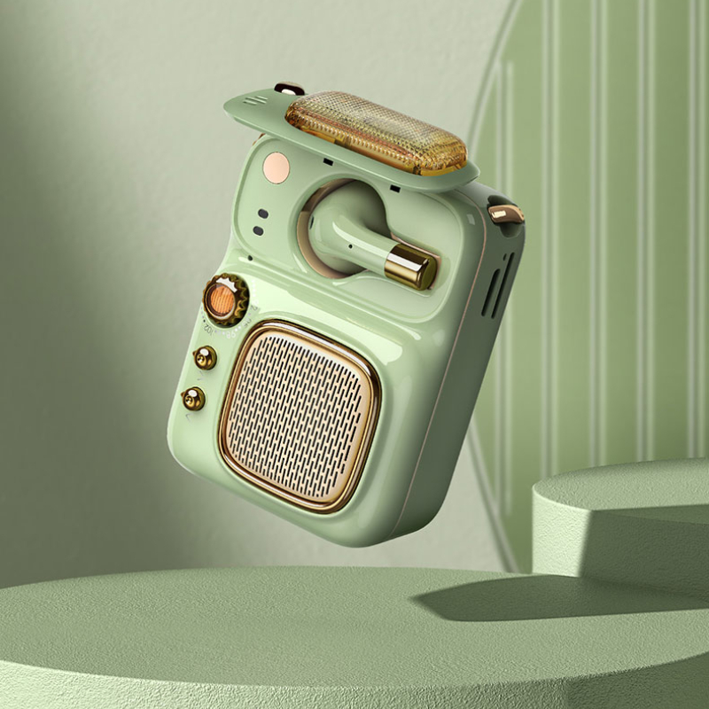 Portable Wireless Bluetooth Speaker Retro Mini Loudspeaker With Bluetooth Earphones Support FM TF Card HIFI Music Speaker