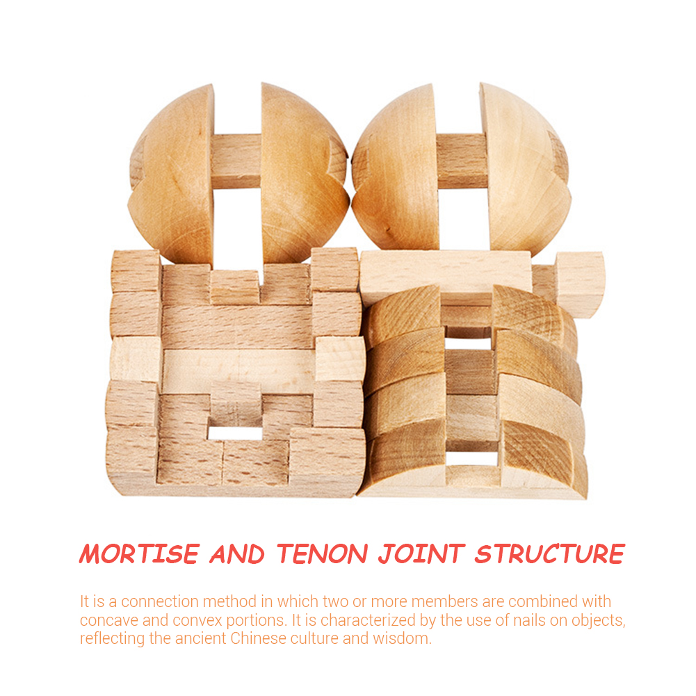 New Design IQ Brain Teaser Kong Ming Lock 3D Wooden Interlocking Burr Puzzles Game Toy Bamboo Small Size For Adults Kids