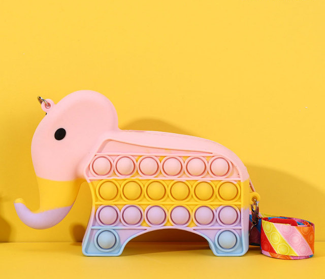 Pop Its Fidget Toys Silicone Elephant Satchel Waterproof Rodent Pioneer Decompression Educational Toy Press Bubble Bead Satchel