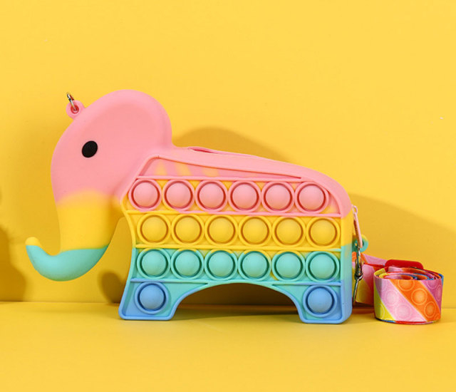 Pop Its Fidget Toys Silicone Elephant Satchel Waterproof Rodent Pioneer Decompression Educational Toy Press Bubble Bead Satchel