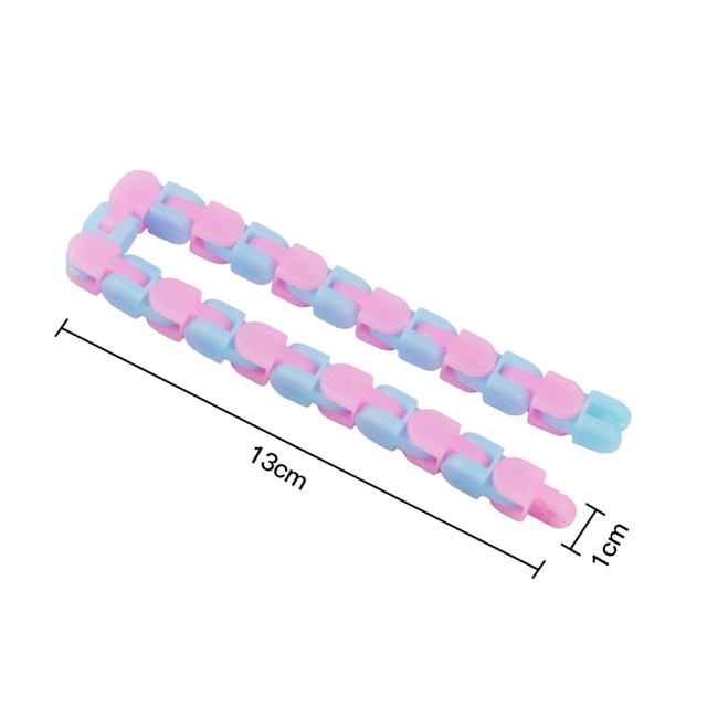 1pcs New Fidget Toys Wacky Tracks Snap for Anxiety and Stress Relief 24-section Bicycle Chain Foldable Decompression Toy