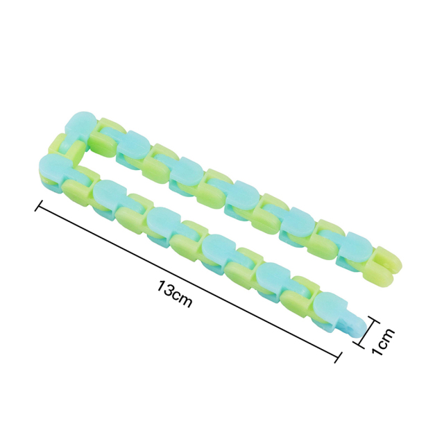 1pcs New Fidget Toys Wacky Tracks Snap for Anxiety and Stress Relief 24-section Bicycle Chain Foldable Decompression Toy