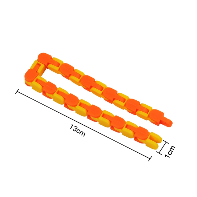 1pcs New Fidget Toys Wacky Tracks Snap for Anxiety and Stress Relief 24-section Bicycle Chain Foldable Decompression Toy