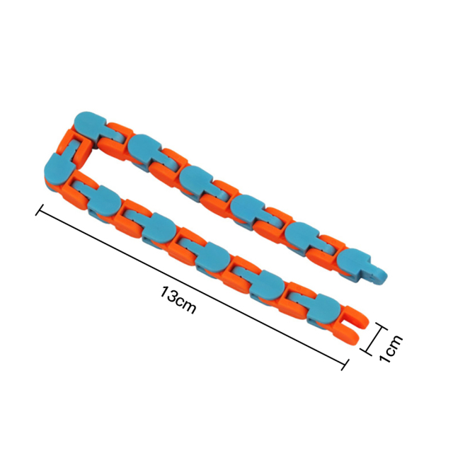 1pcs New Fidget Toys Wacky Tracks Snap for Anxiety and Stress Relief 24-section Bicycle Chain Foldable Decompression Toy