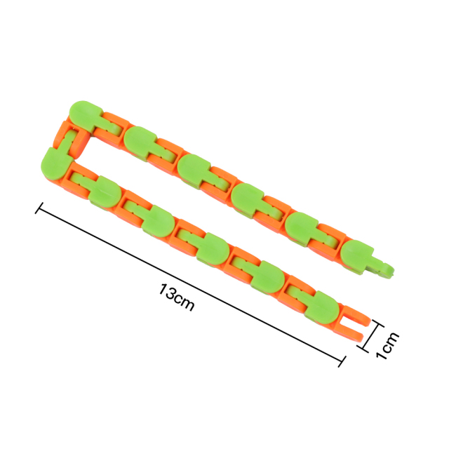 1pcs New Fidget Toys Wacky Tracks Snap for Anxiety and Stress Relief 24-section Bicycle Chain Foldable Decompression Toy