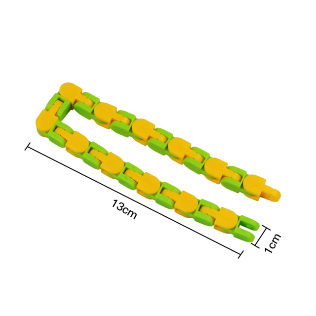 1pcs New Fidget Toys Wacky Tracks Snap for Anxiety and Stress Relief 24-section Bicycle Chain Foldable Decompression Toy
