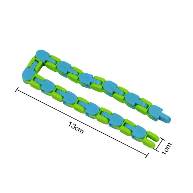 1pcs New Fidget Toys Wacky Tracks Snap for Anxiety and Stress Relief 24-section Bicycle Chain Foldable Decompression Toy