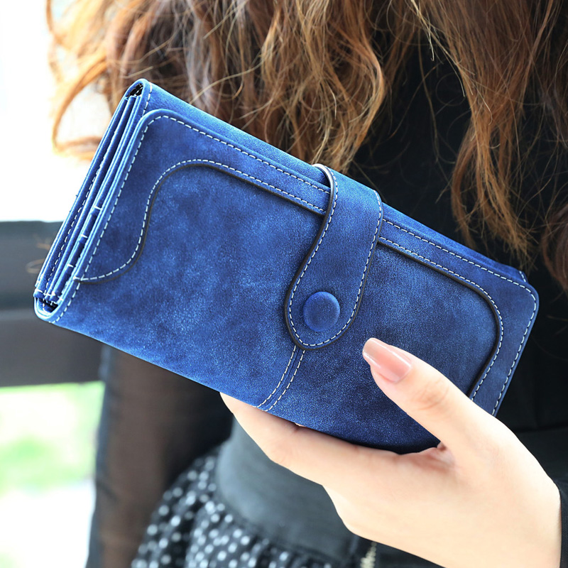 Long Wallet Women Matte Leather Lady Purse High Quality Female Wallets Card Holder Clutch Carteras