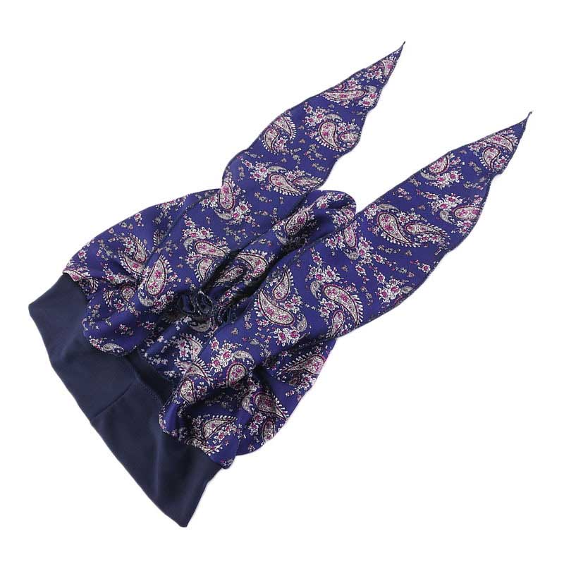 Muslim Hijab Turban Cap Silky Durags Women Flower Print Cancer Chemo Caps Head Scarf Headwear Bandanas Long Tail Head Cover Caps