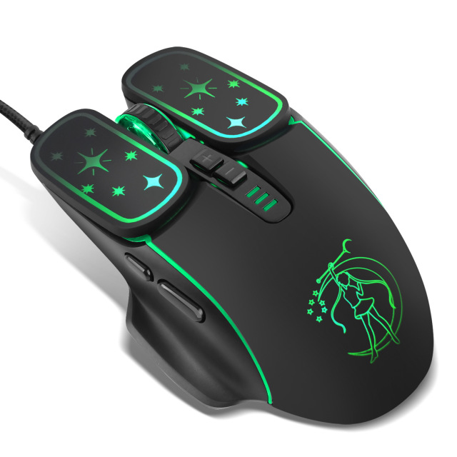 Game Mouse Star Moon RGB Backlight Inner Stylish Gaming Mice 7200dpi 4 Level DPI Wired Beautiful PC Girl Mouse