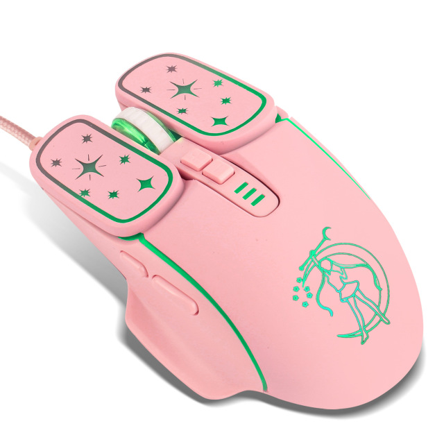 Game Mouse Star Moon RGB Backlight Inner Stylish Gaming Mice 7200dpi 4 Level DPI Wired Beautiful PC Girl Mouse