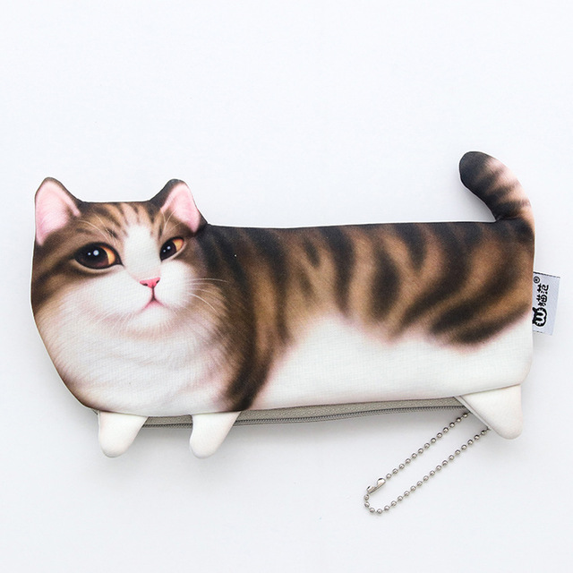 Cute 3D simulation of Cat Pencil Bag papelaria soft nap Pencil Case stationery material escolor school supplies