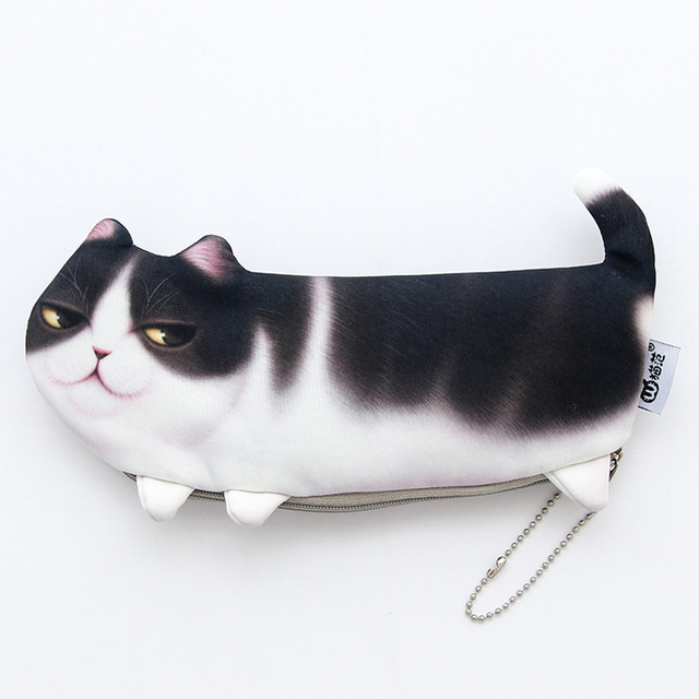 Cute 3D simulation of Cat Pencil Bag papelaria soft nap Pencil Case stationery material escolor school supplies