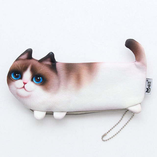 Cute 3D simulation of Cat Pencil Bag papelaria soft nap Pencil Case stationery material escolor school supplies