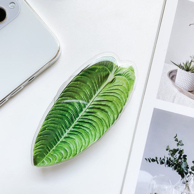 Cute Green Plants Leaves Universal Phone Holder Griptok Support For iPhone Grip Tok Folding Finger Stand Socket