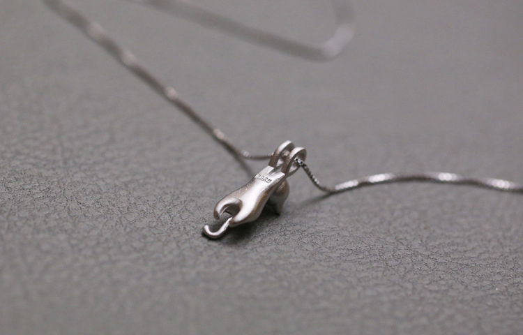 925 Sterling Silver Necklaces Cats Pendants&Necklaces Pure Sterling Silver 925 Kitty Necklace Jewelry