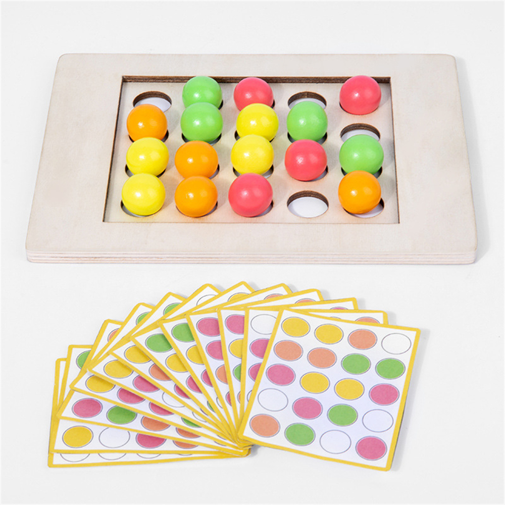 Wooden Balls Colors Matching Memory Chess Board Games Kids Toys Educational For Children Montessori Materials Learning Toys