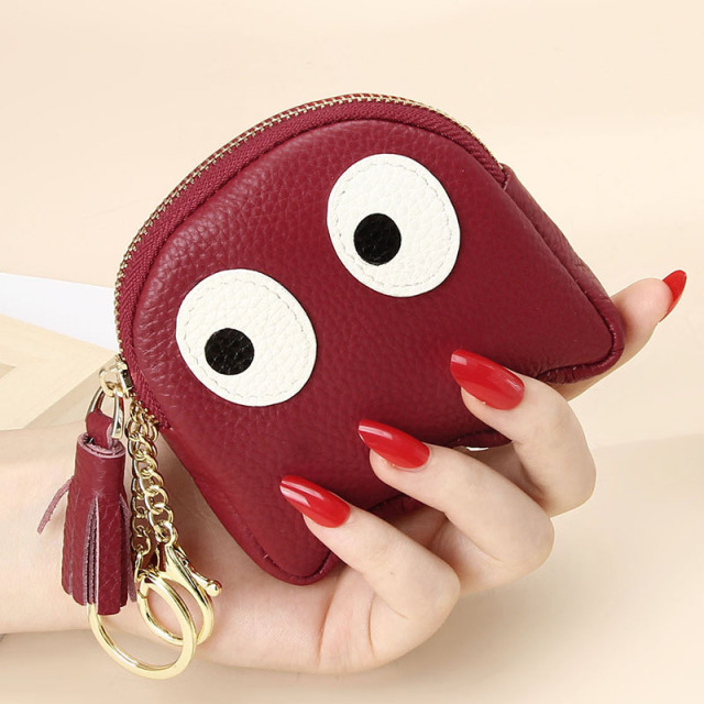 Creative Cartoon Coin Purse Mini Card Case Female Ins Style Wallet Real Leather Mini Bag Little Key Holder For Girls Nice Gift