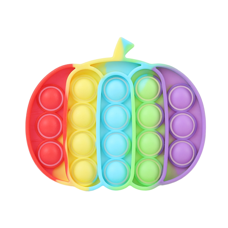 Pop It Fidget Toys Anime Kawaii Keychain Anti Stress Hand Game Pop Pumpkin Bubble Music Decompression Pop Push Dimple Toy Gift
